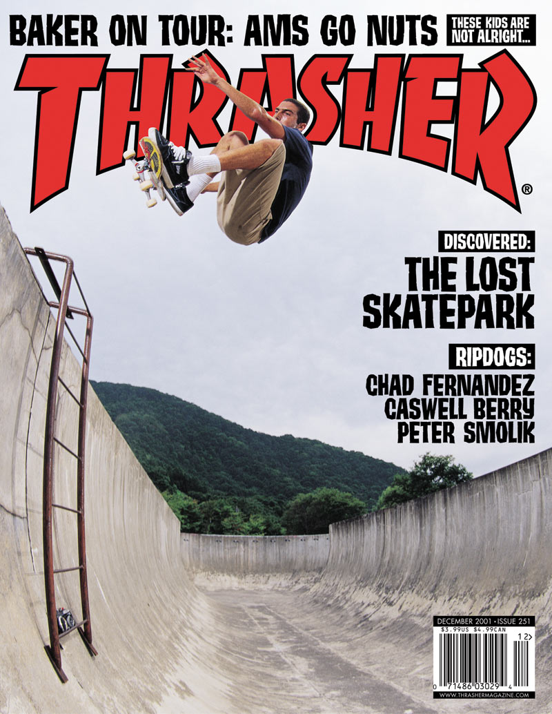 Steve Bailey, frontside ollie – Thrasher Magazine December 2001. photo: Luke Ogden.