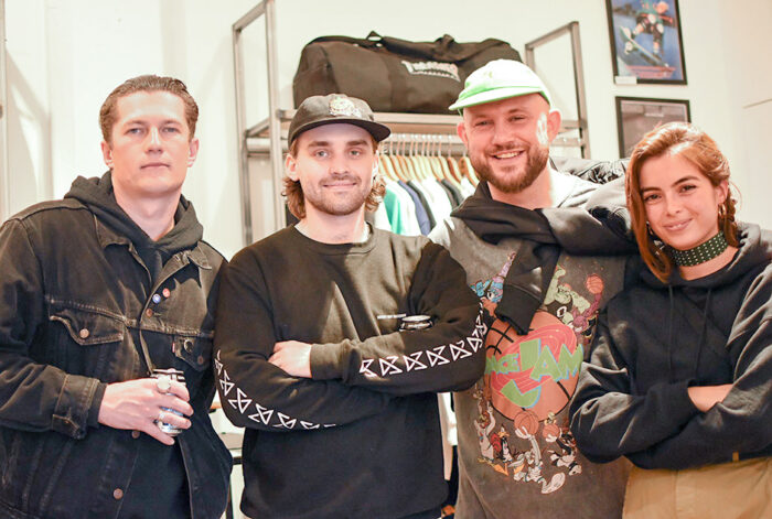 Mikey Patrick, Fred Lambert, Amadeusz Jozwiak and Monse at the Slam City X RaD capsule launch party