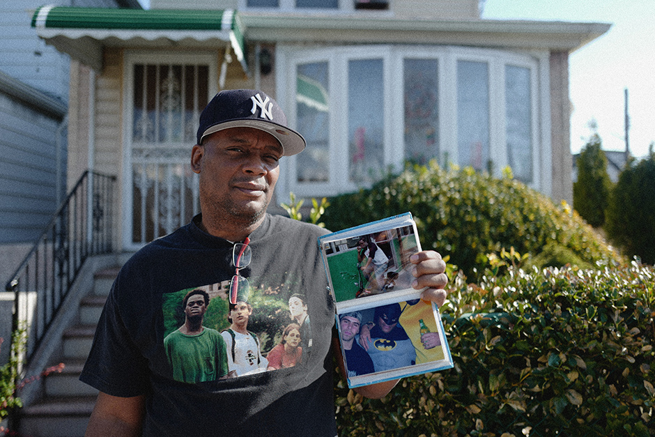 Harold Hunter's brother Ron breaks out a photo album for the documentary. Photo: Jeremy Elkin