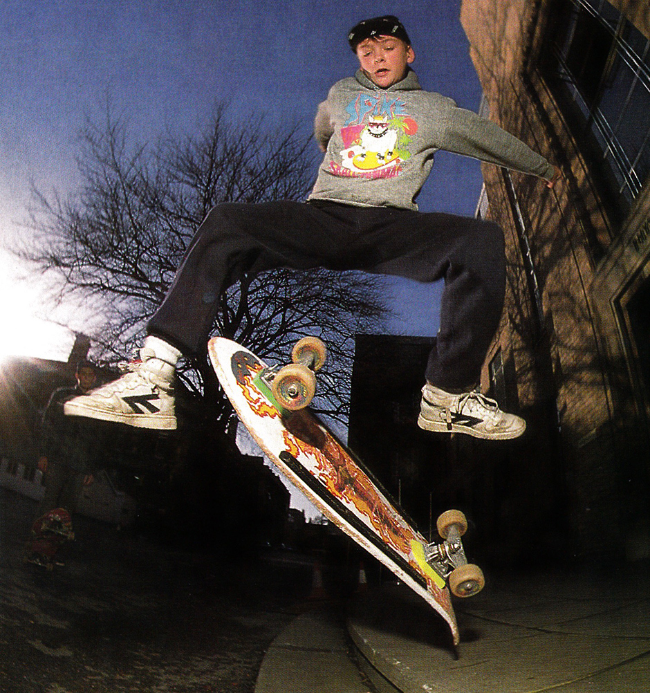 Alex Moul helping pave the way for UK street skating. From RaD, March 1989. Photo: Tim Leighton-Boyce