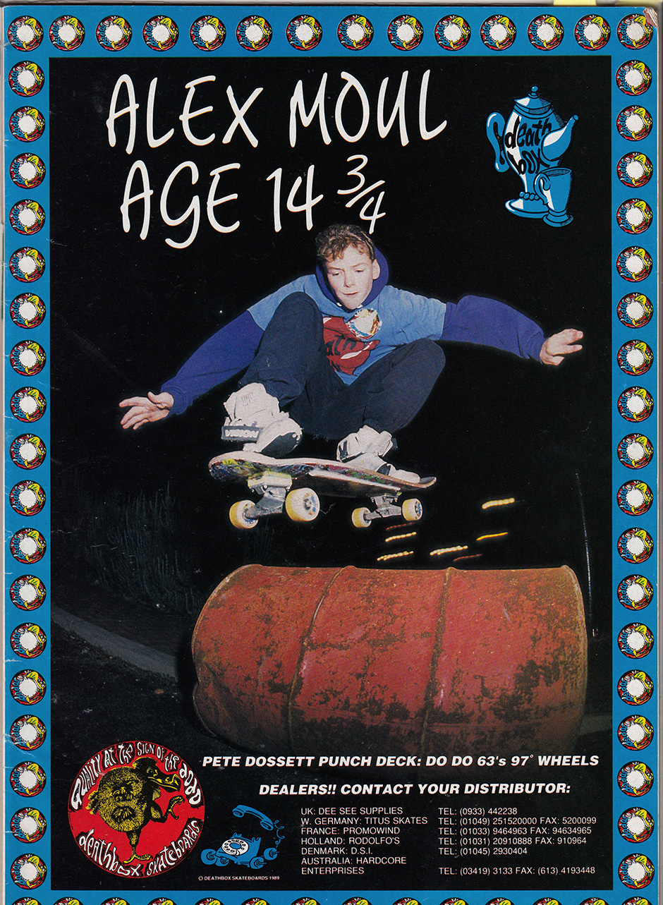 Horizons broadening for 14 year old Alex Moul. Deathbox ad from Rad Magazine, February 1990