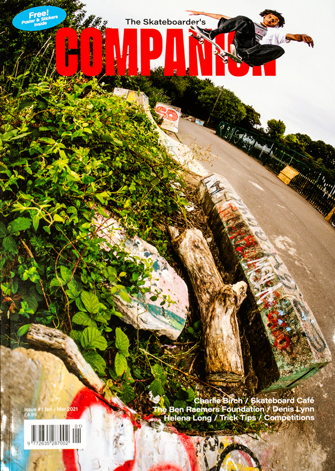 The cover of The Skateboarder's Companion Issue #1 featuring Jordan Thackeray shot by James Griffiths – UK Skateboard Magazines: A Brief History – Slam City Skates