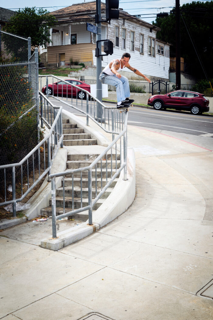 Elijah Berle, frontside 5050 from Alright OK – Thrasher Magazine #485 – Michael Burnett Interview – Slam City Skates