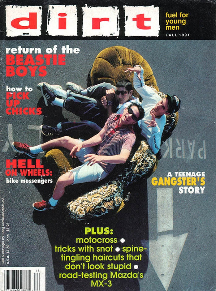 The Beastie Boys on the cover of Dirt Magazine Issue #1