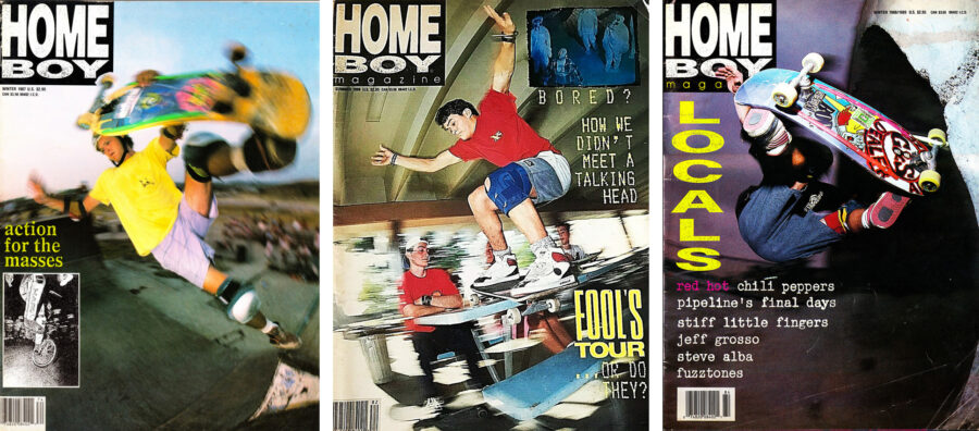 Covers of Homeboy Magazine co-created by Andy Jenkins, Spike Jonze and Mark Lewman