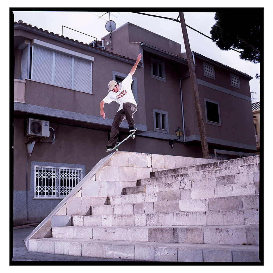 Getting gnarly! Paul Shier crooked grinds into a bank of doom to close out MFWTCB, shot by Leo Sharp