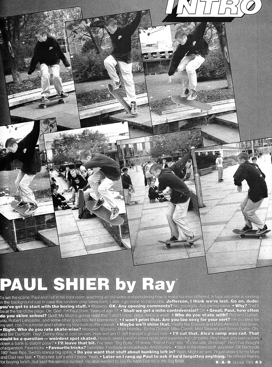 Paul Shier first mag appearance at Fairfield Halls with words by Rayman