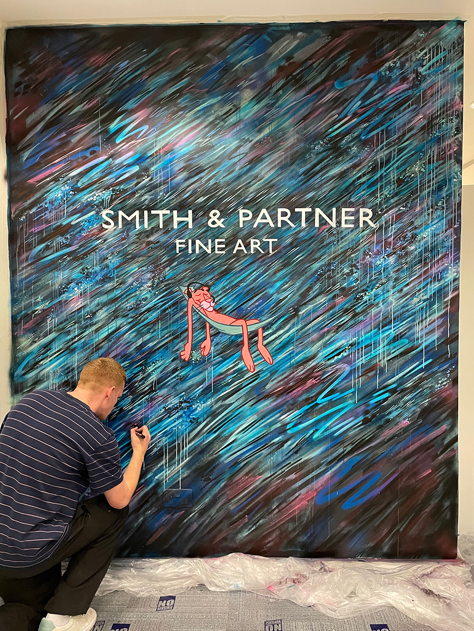 Working on a huge canvas for Smith & Partner Gallery