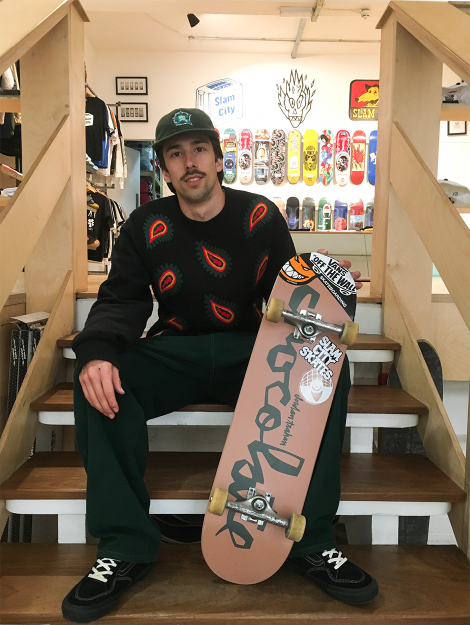 Dougie George with a freshly set up new board at our East London shop