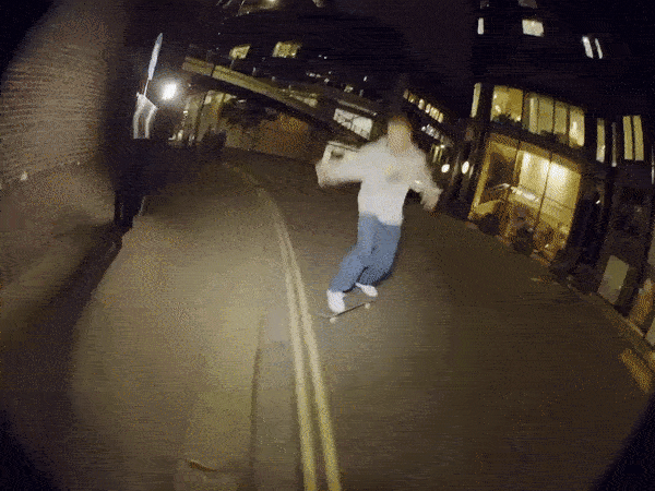 Jeremy Jones does a wallride nollie out the hard way at the Museum of London for our Spitfire x Slam City Skates edit
