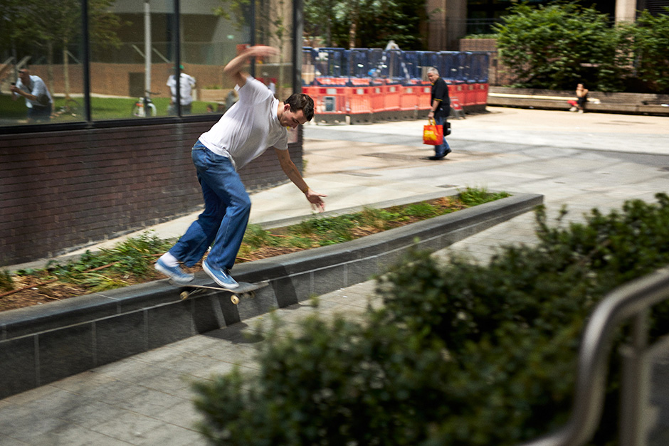 Tom Tanner Backside Tailsliding the marble before the shove-it out shot by Wig Worland