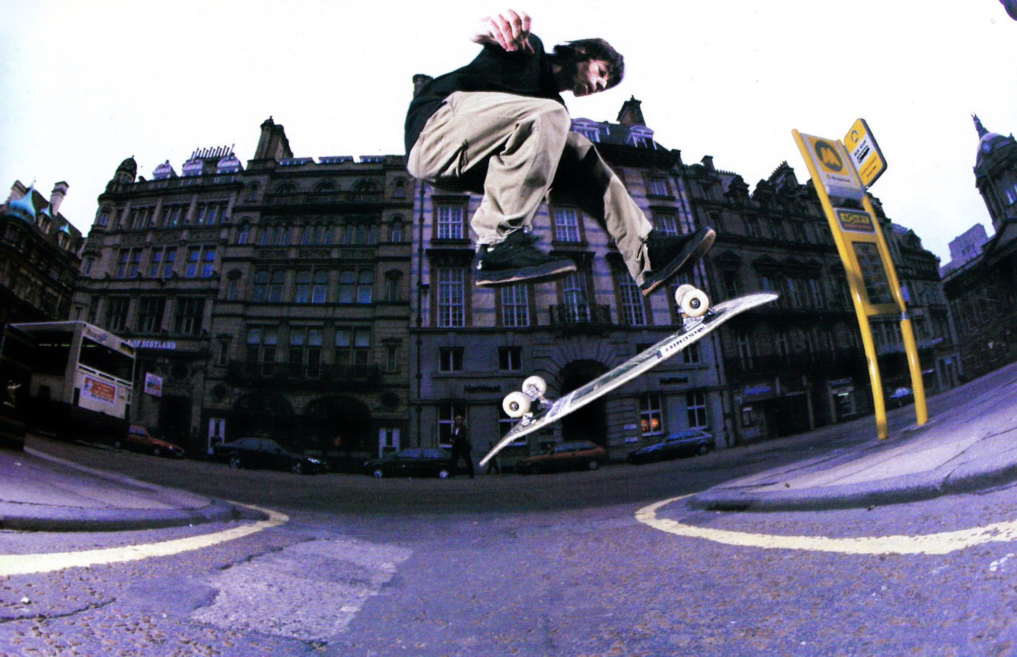 Daewon Song assisted road gap 360 flip which would lead to Olly's first sponsor. Photo by Leo Sharp