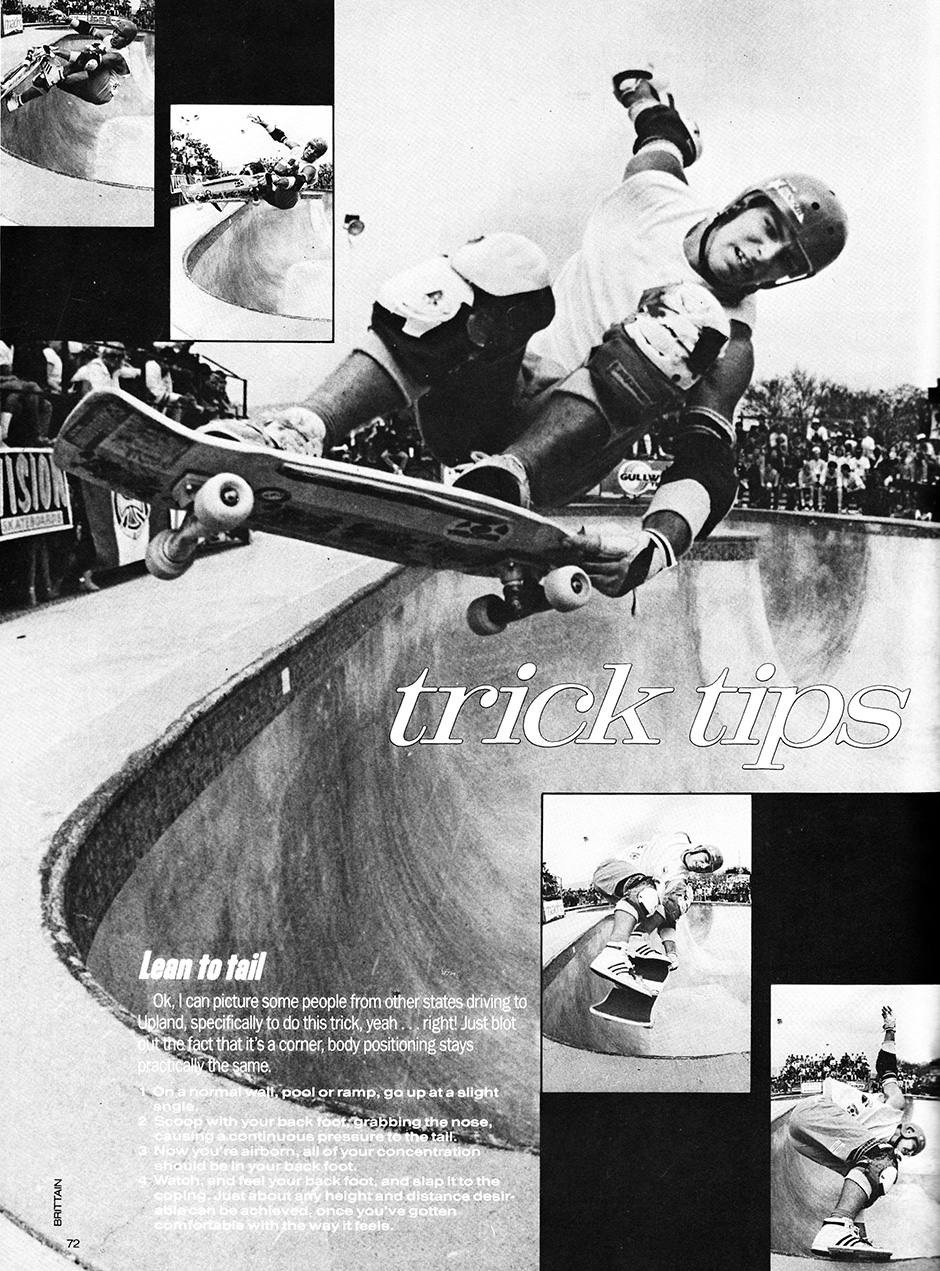 Neil Blender's namesake the LIEN TO TAIL SHOT BY J. GRANT BRITTAIN for a TWS Trick Tip from 1986