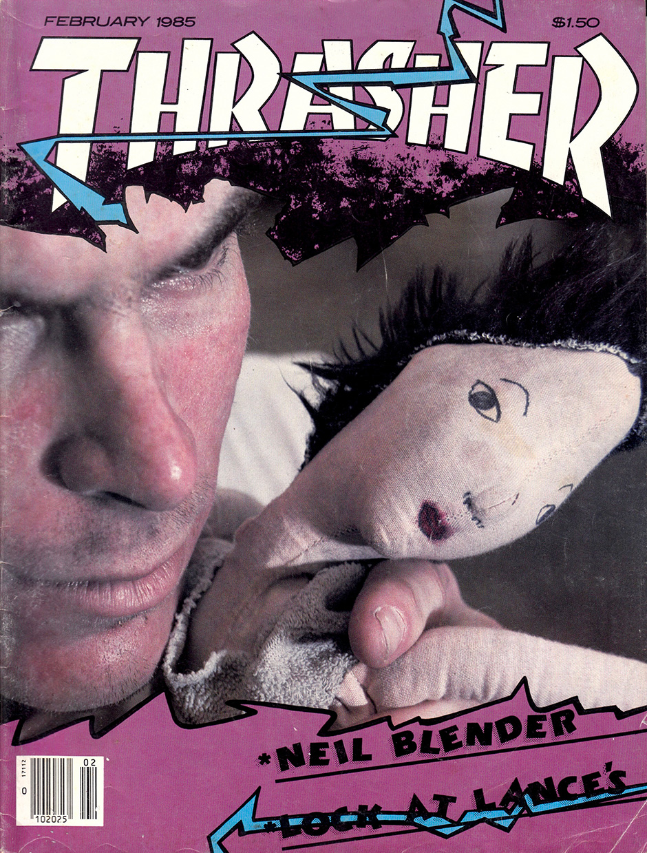 Neil Blender's Thrasher cover from 1985 shot by Mofo