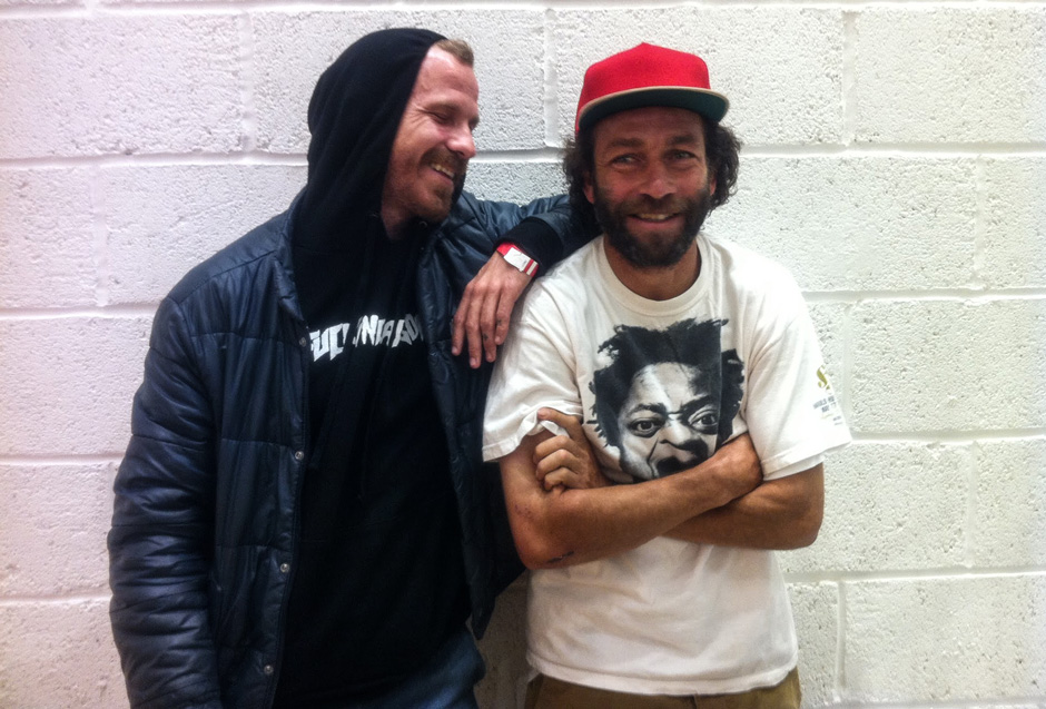 Jason Dill and Mark Gonzales in the Supreme London shop on opening day