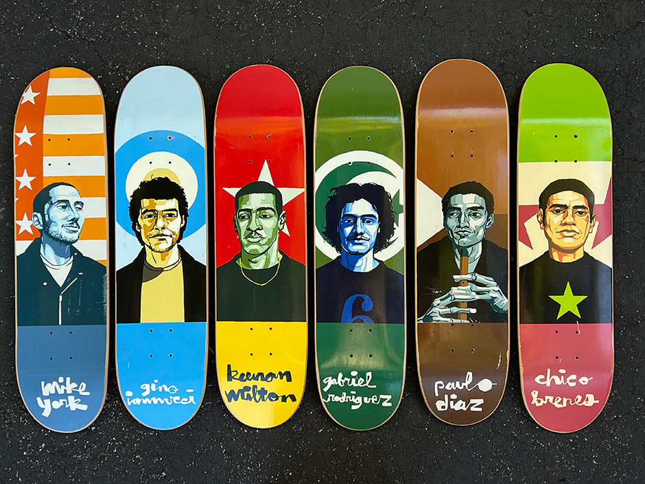 The epic Chocolate portraits board series by Evan Hecox from 1997. Chewy Cannon's fav graphics for his Slam City Skates Visuals interview