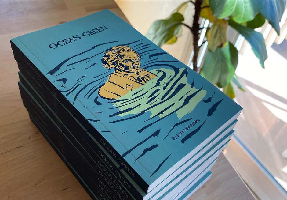 The cover of Evan Schiefelbine's second book Ocean Green