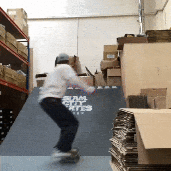 Tygar Smith skating the Slam warehouse