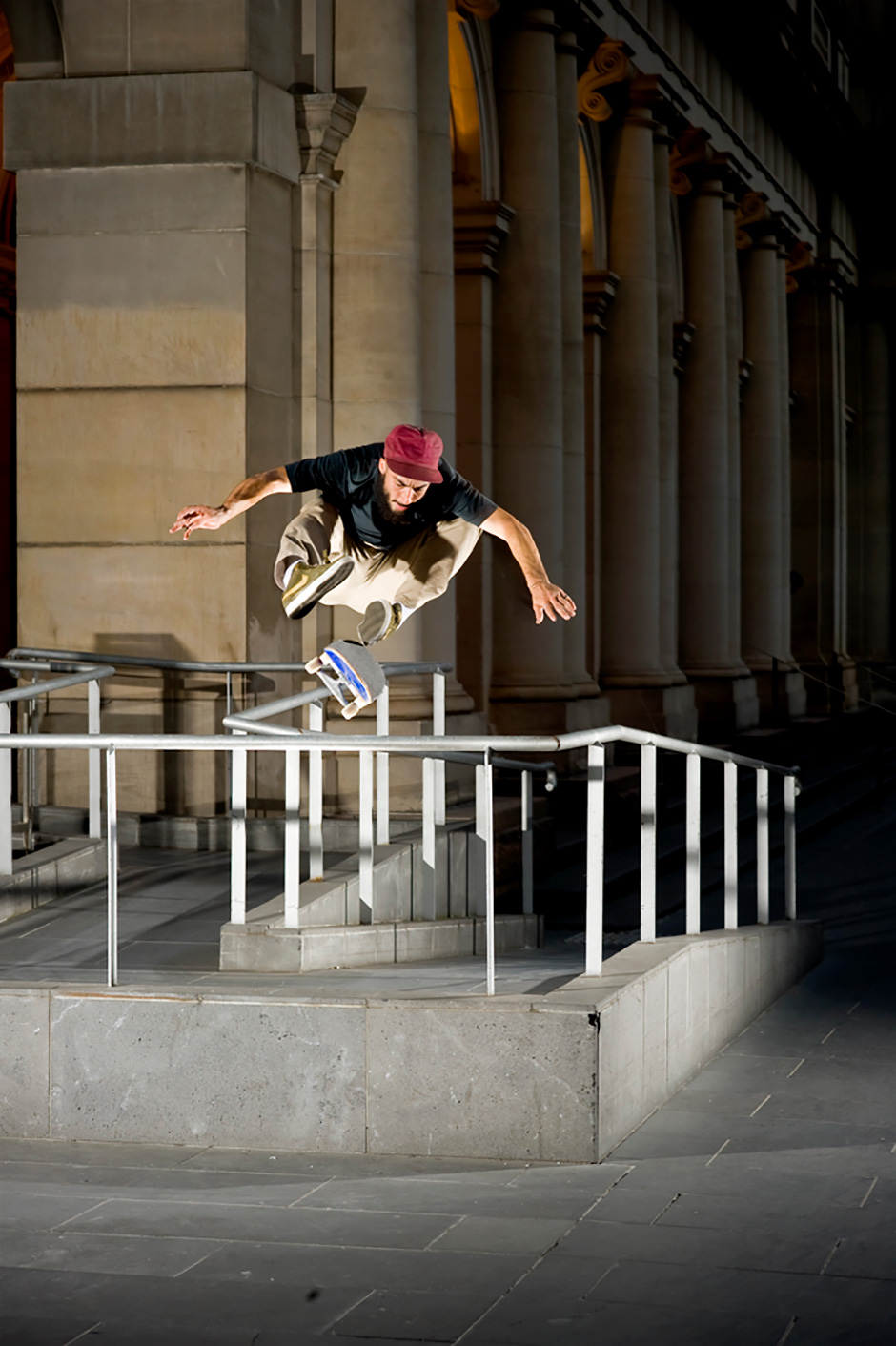 Nick Boserio's kickflips a bump to bar in Melbourne for Zach Malfa-Kowalski's lens