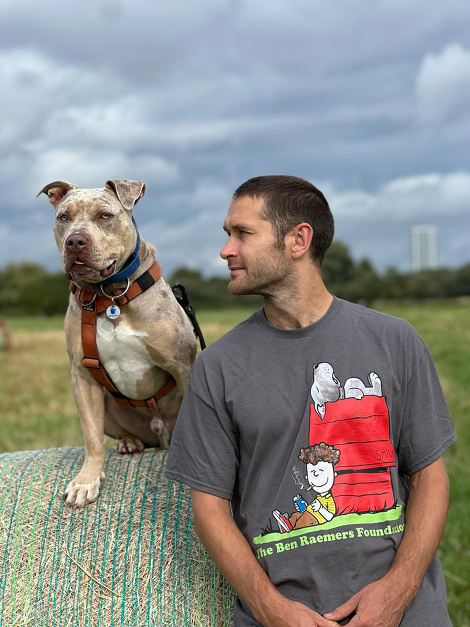 Ben Raemers foundation founder Rob Mathieson and his dog Lenny