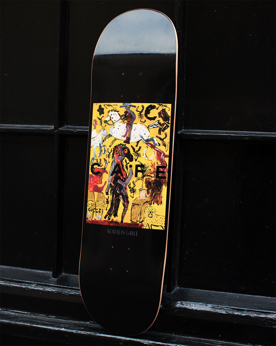 This was Korahn Gayle's favourite personal graphic pick for his 'Visuals' interview. It's a Skateboard Cafe deck designed by his friend Lee Cameron