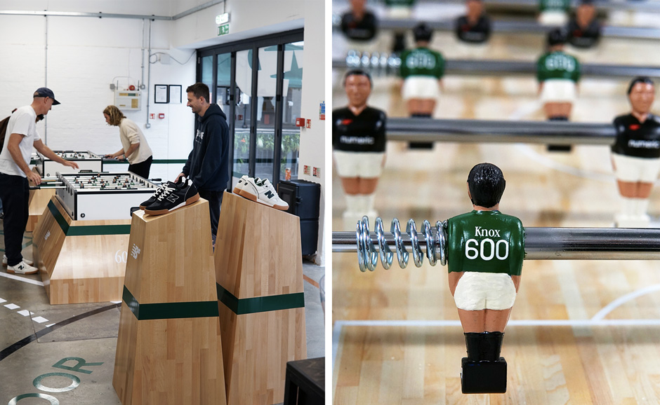 The indoor football theme explored with court markings and table football