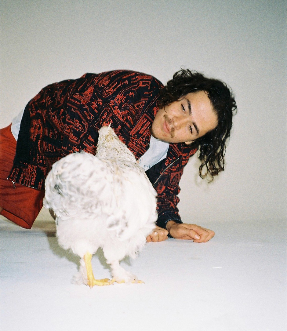 Jake Church and a chicken shot by his brother Josh