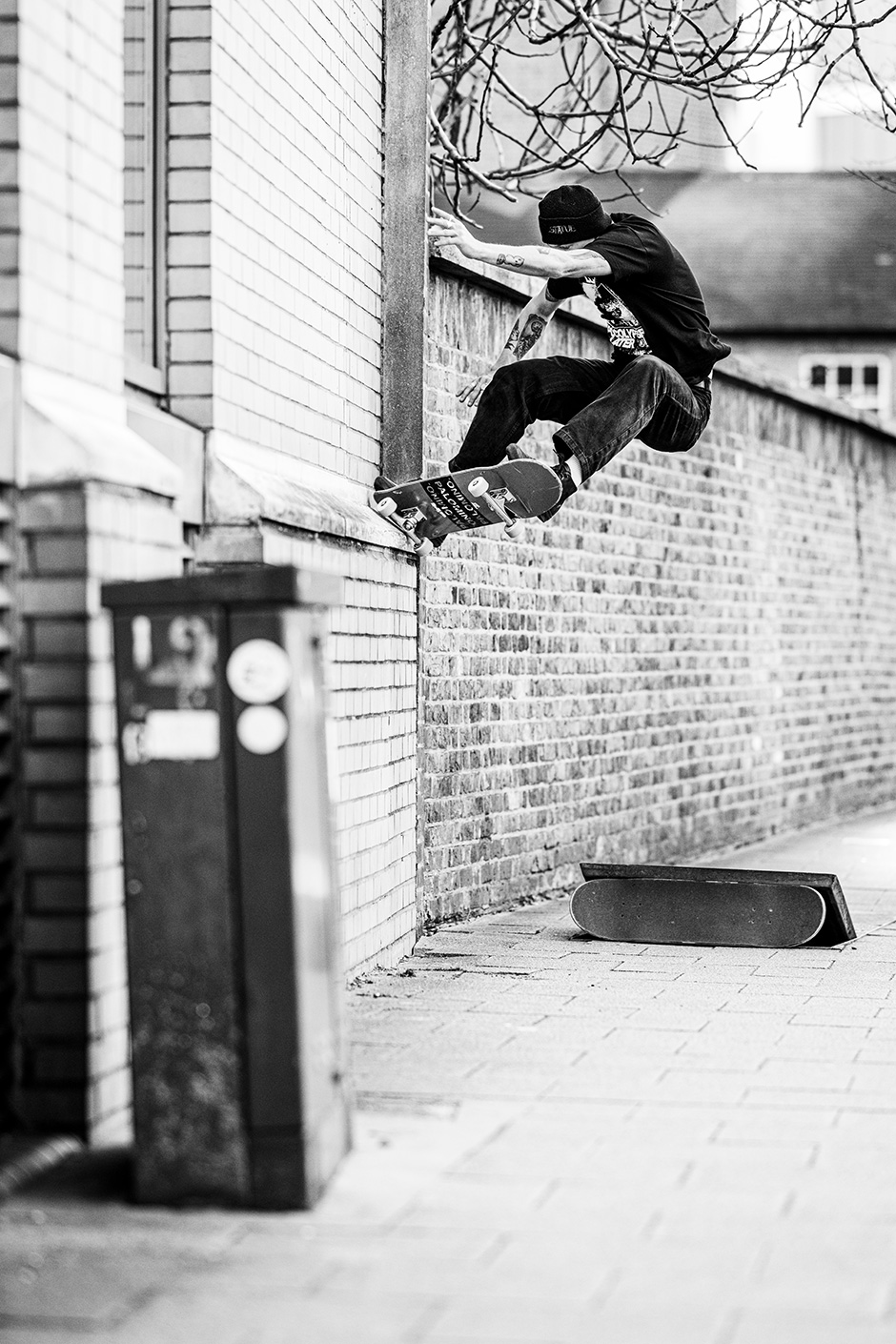 Mikey Patrick props a drain and hits the wall for Rich West's lens