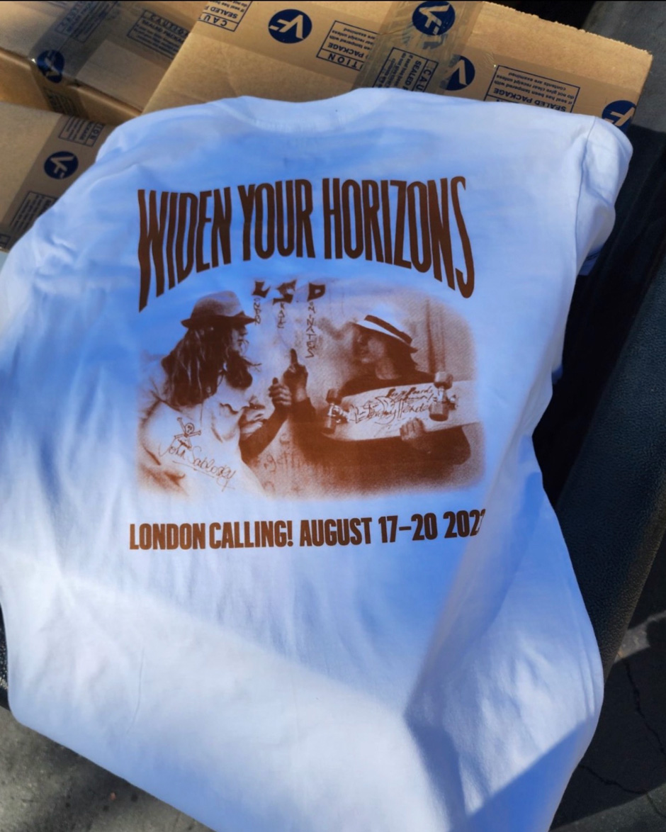 Widen Your Horizons T-Shirt made up for the London Calling event