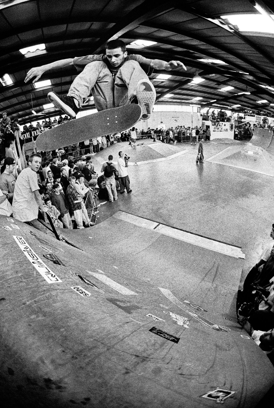 Car Shipman frontside flips at Radlands in 1994. Wig Worland shoots