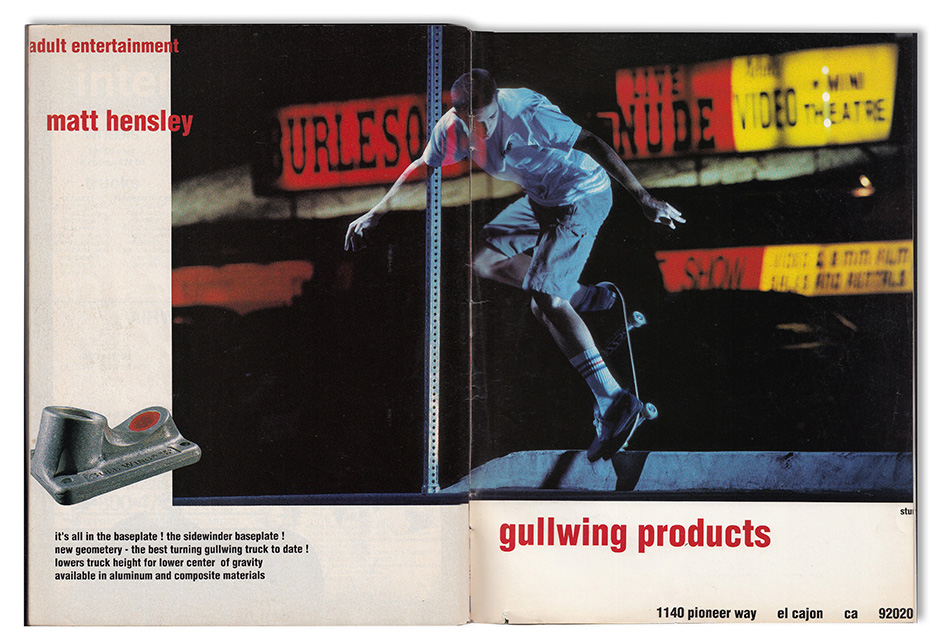 The Matt Hensley Gullwing ad shot by Daniel harold Sturt as it appeared in TWS Jan 1992