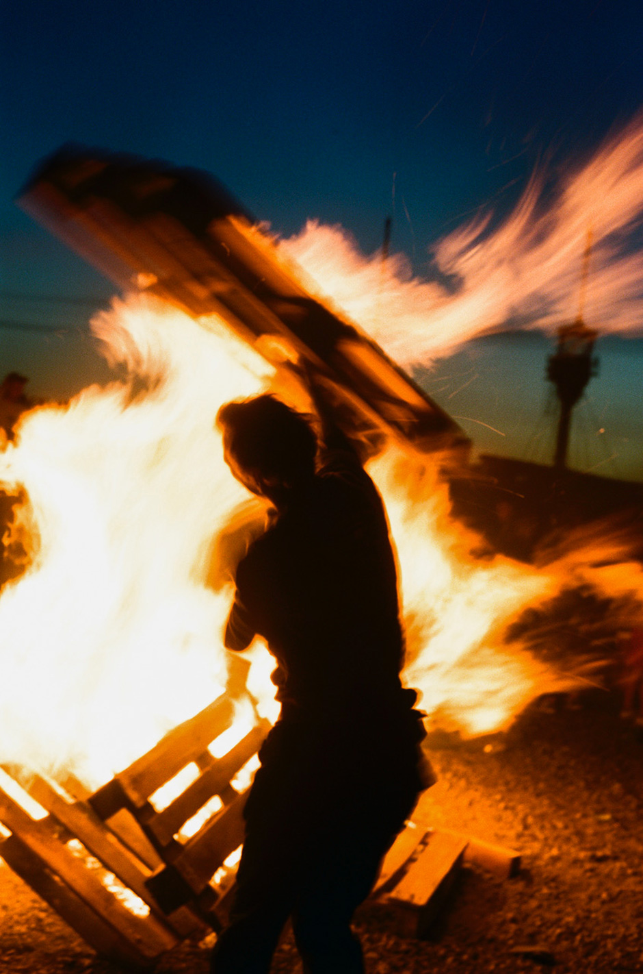 Rick Howard playing with fire on the Gang Of Fourstar trip shot by Ben Colen