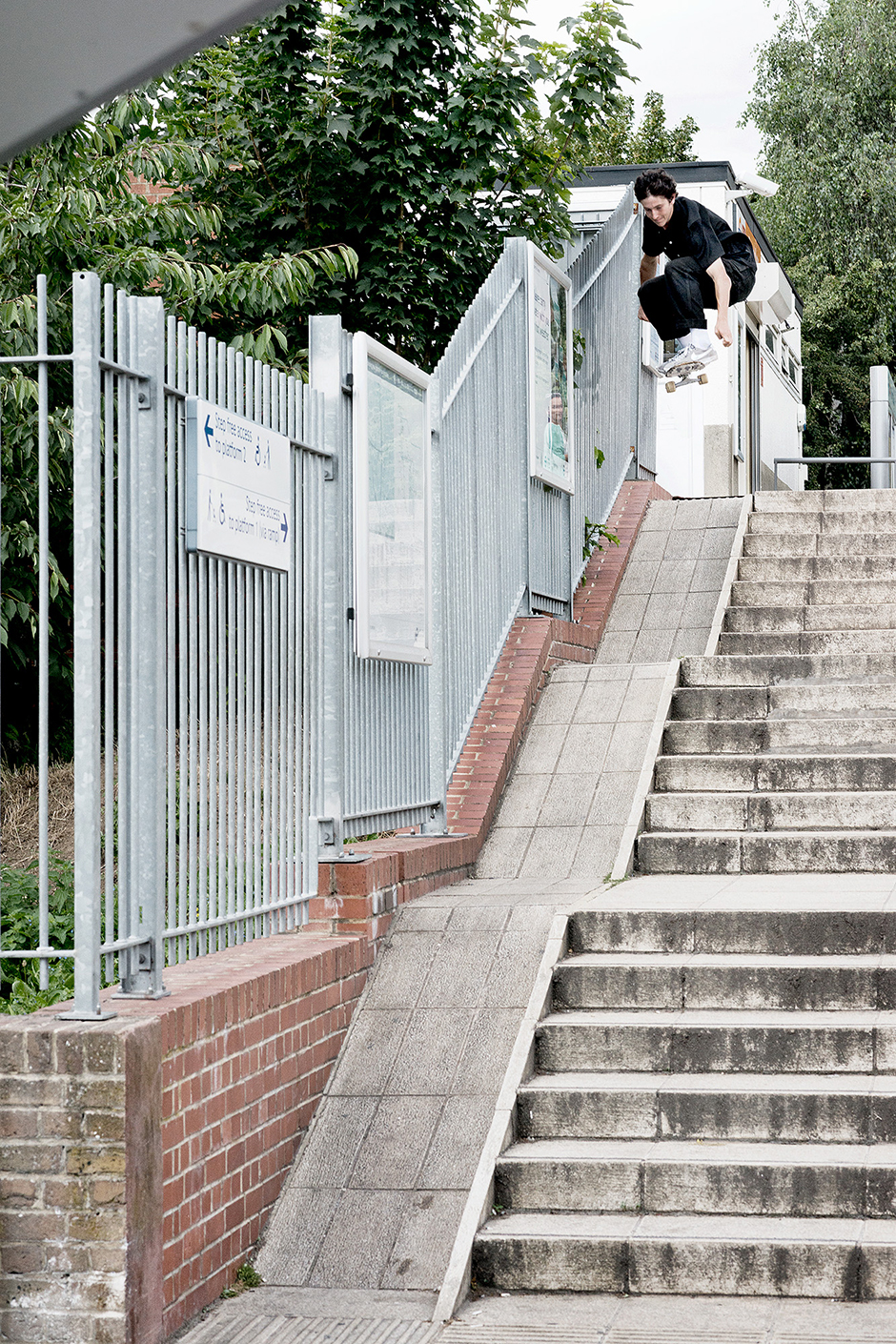 Jack O Grady ollies into a wild one at Brockley Station for Henry Kingsford's lens