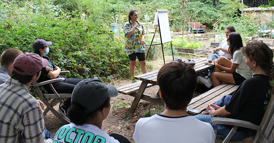Susie Crome heading up a Suicide First Aid training course at the Grove DIY