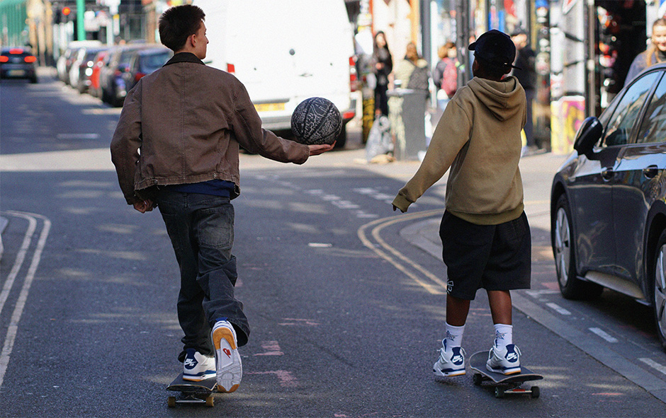 Dembo and Tate pushing with the Nike SB Jordan IVs up to Brick Lane basketball court