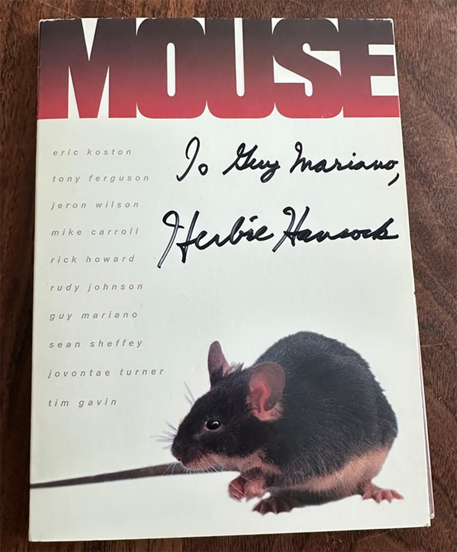 Guy Mariano's copy of the Mouse video signed by Herbie Hancock