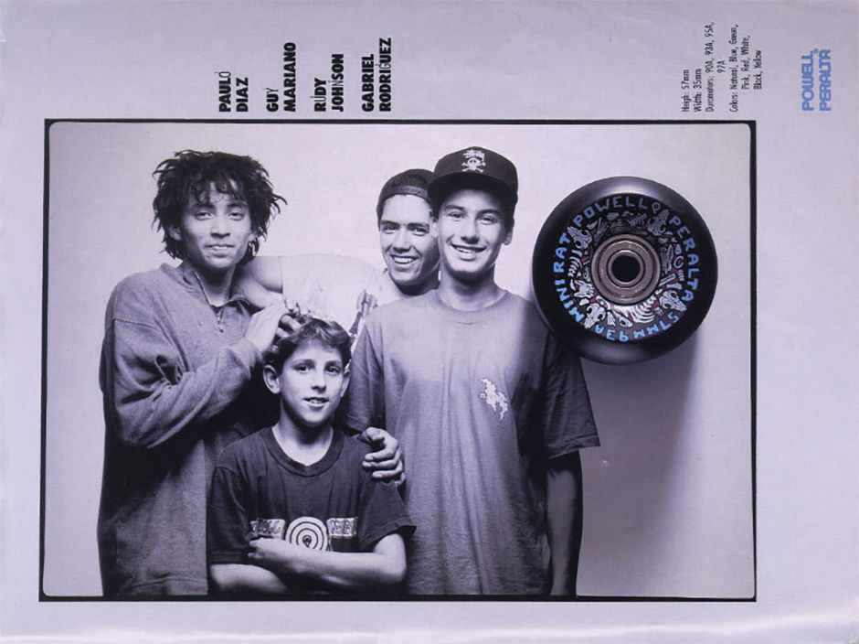 Guy Mariano in a Powell Peralta advert that ran in the back of the March 1990 issue of Thrasher Magazine
