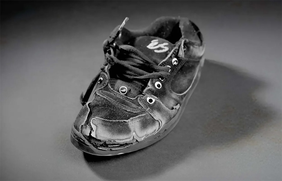 PJ Ladd's battered éS Accel photographed by Joe Brook during the filming of PJ Ladd's 