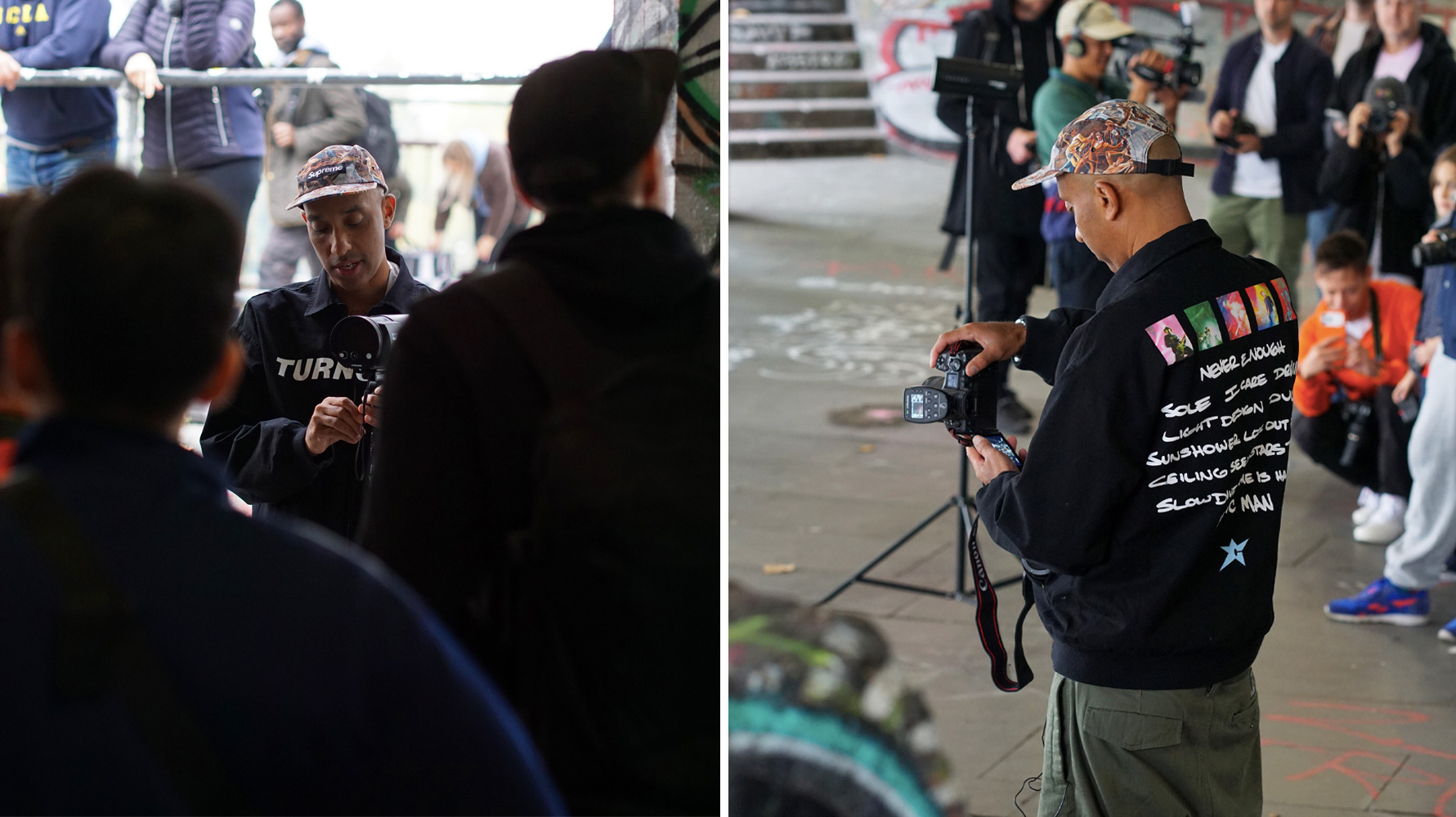 Atiba Jefferson checking his own photos for reference