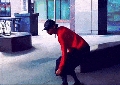 Thaynan Cost frontside nollies to switch crook at Canary Wharf before a shuvit out
