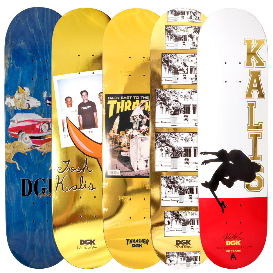 Each of the guest boards from the Josh Kalis 30 Years series from DGK