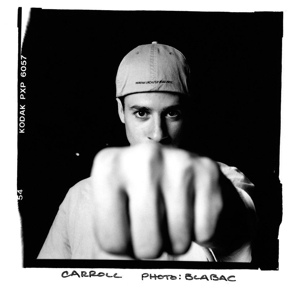 Mike Carroll fist bump portrait by Mike Blabac from 1998