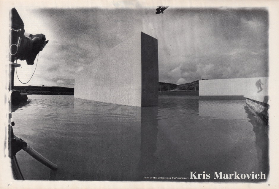 Daniel Harold Sturt photo of Kris Markovich from his Pro Spotlight in Transworld Magazine from 1992. This was Jacob Rosenberg's's photo pick for his Slam City SKates 