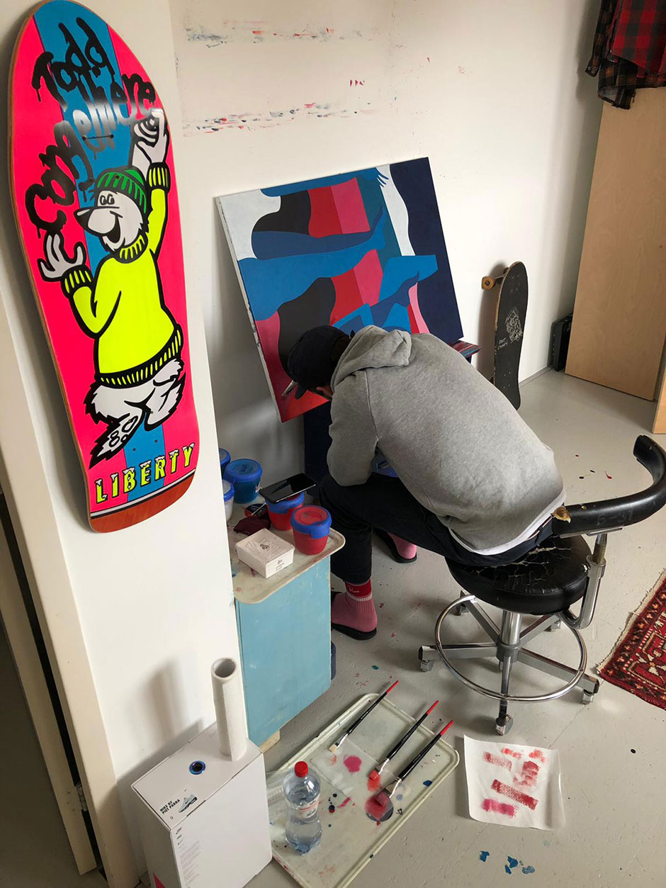 Piet hard at work in the studio