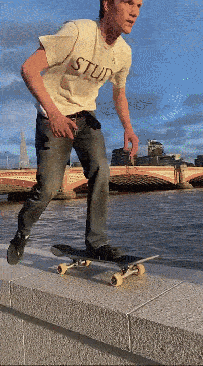 Shortly after finishing this interview Pat Coghlan ollied into this wallride beside the river