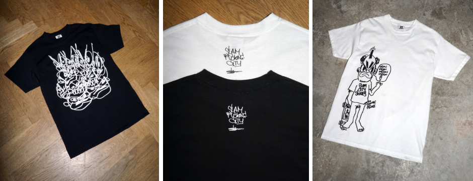 Slawn designed these tees for our Slam City Skates X Slawn capsule