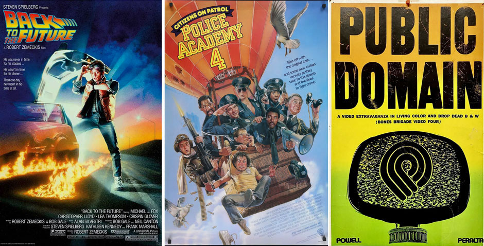 Back To The Future, Police Academy 4, Public Domain