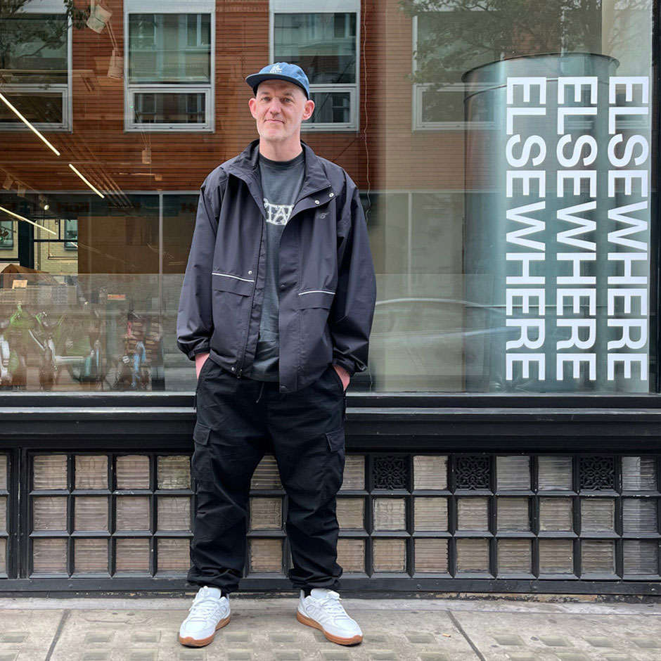 Neil Macdonald outside of the ELSEWHERE book launch at Aries shot by Phil Wilson