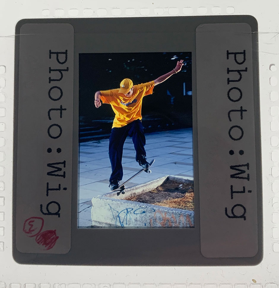 Paul Shier with a trademark inside out maneuver shot by Wig Worland