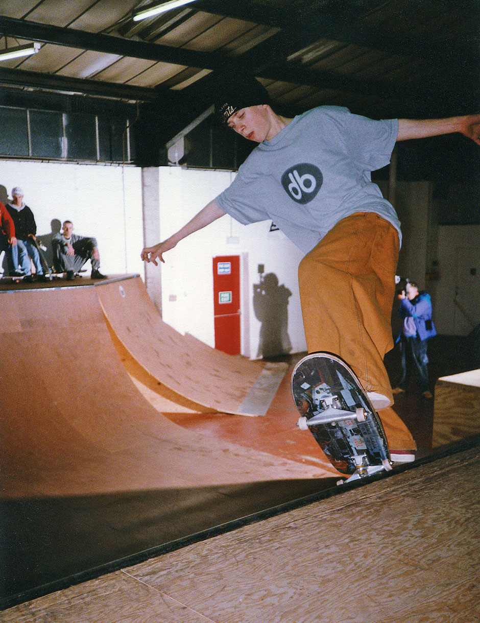 Tom Penny mayday on the Radlands mini ramp shot by Jono Atkinson